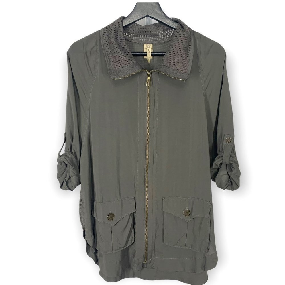 XCVI Mesh Back Tencel Blend Lightweight Jacket Small